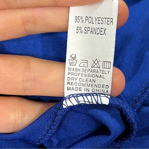 Elegant royal Blue Halter Maxi Dress size medium - Picture 10 of 12